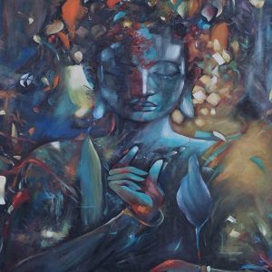 Glossy Acrylic Buddha Painting For Home Decor